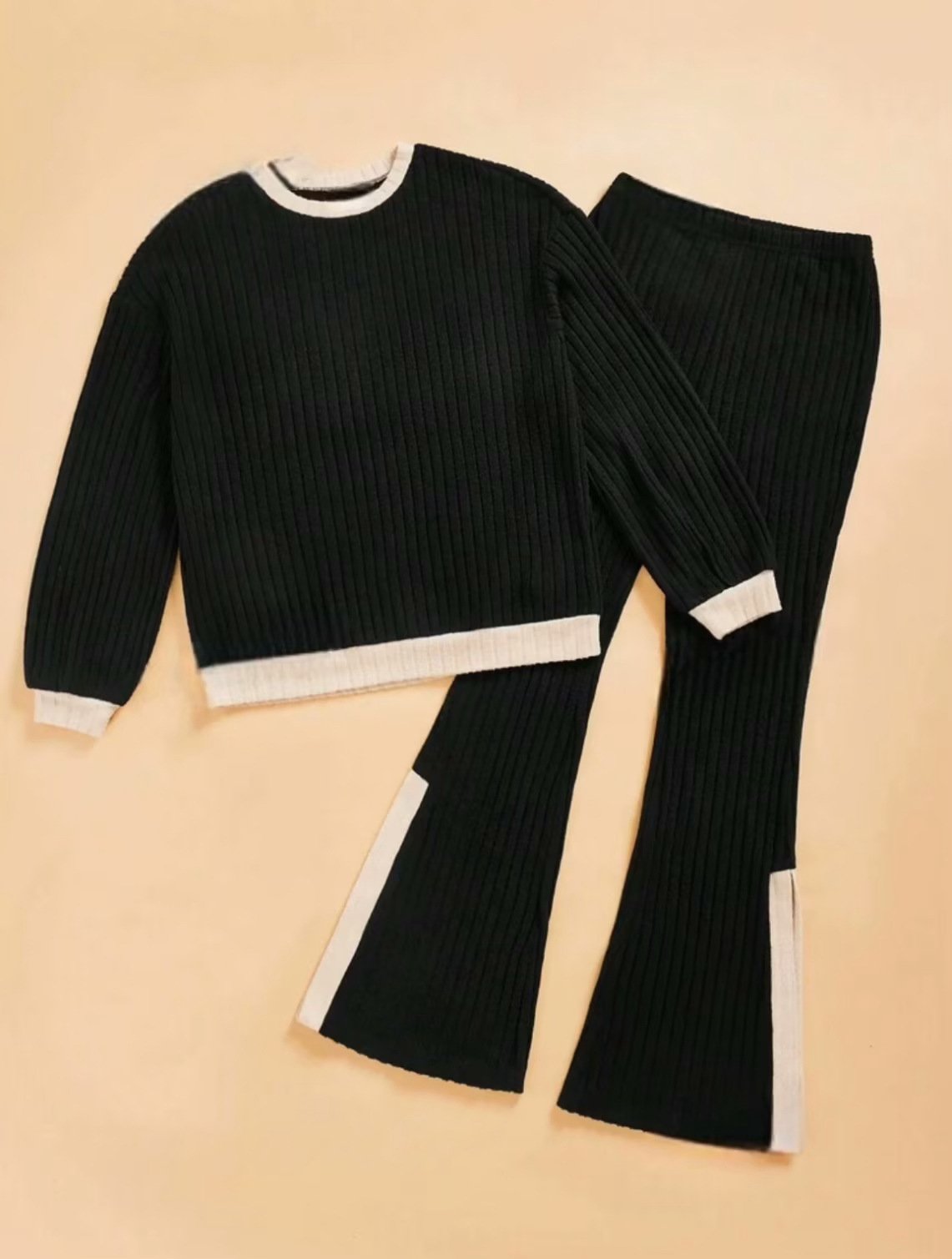 Autumn And Winter Casual Loose Homewear High-waist Elegant Slit Set – Image 7